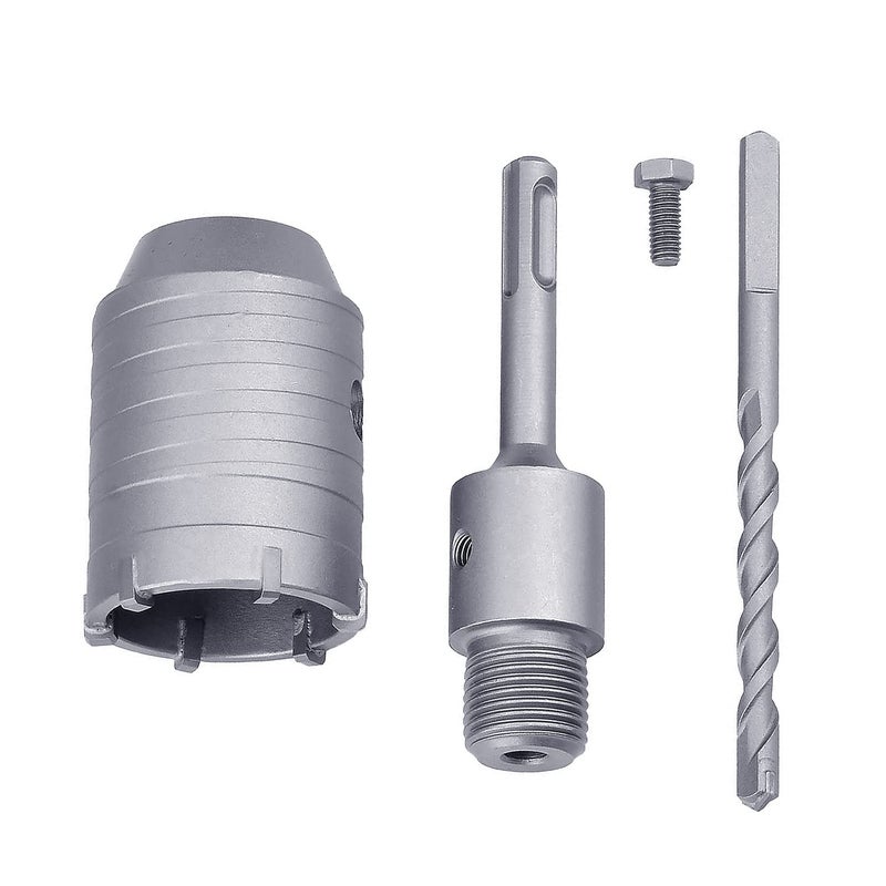GUICGOC 50mm / 2 inch Concrete Hole Saw with 110mm SDS Plus Shank Connecting Rod,Tungsten Carbide Teeth Cement Hole Saw for Cement Brick Concrete Stone Wall (50mm / 2 inch) - Image 2